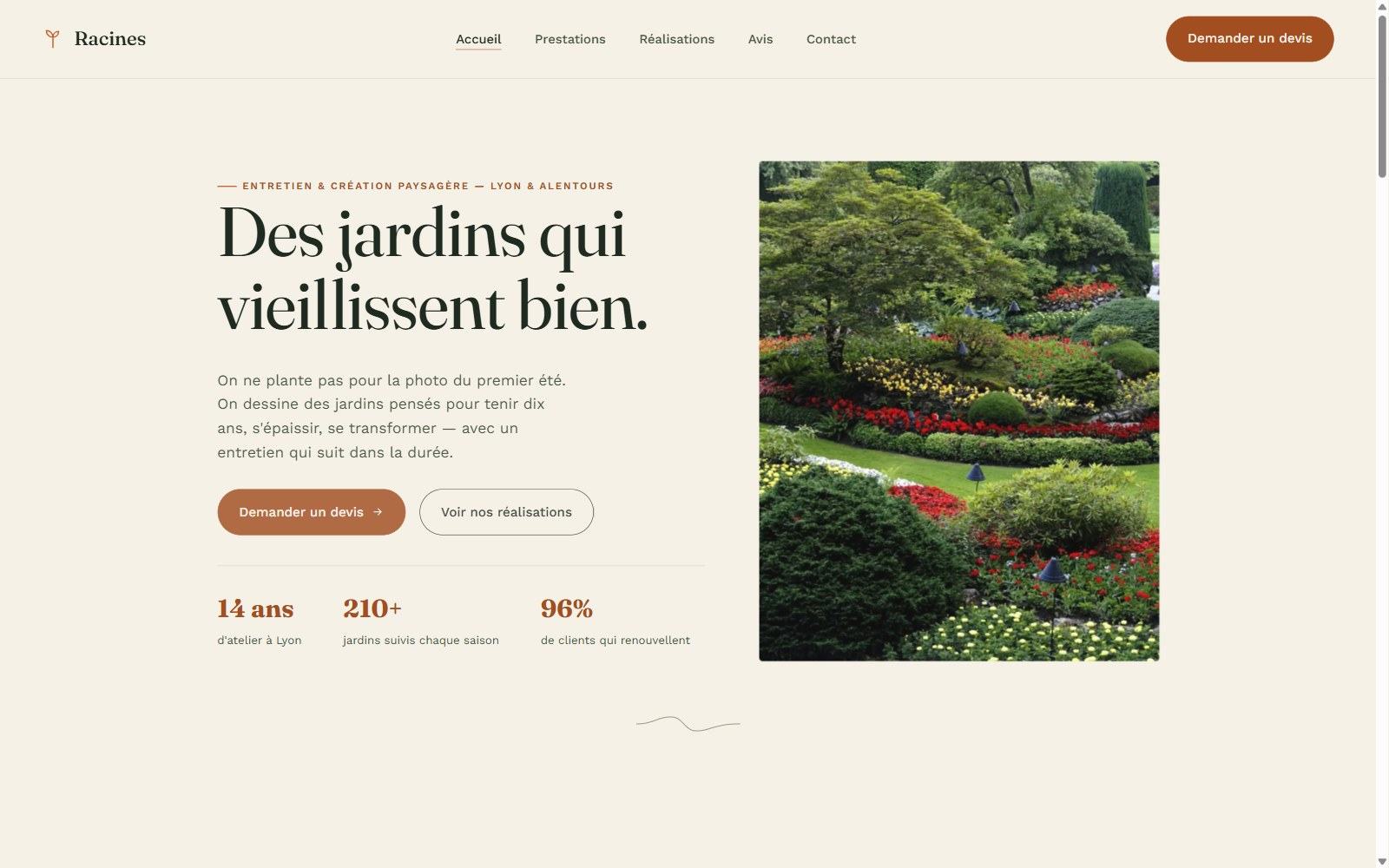 Page d’accueil du site Racines