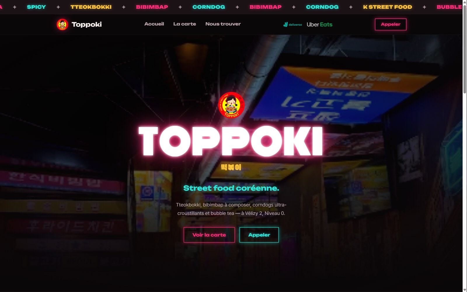 Page d’accueil du site Toppoki